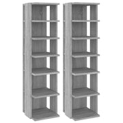 VIDAXL -Schuhregale 2 Steckplätze 27,5 x 27 x 102 cm verarbeitetes Holzgrau Sonoma - afbeelding 2