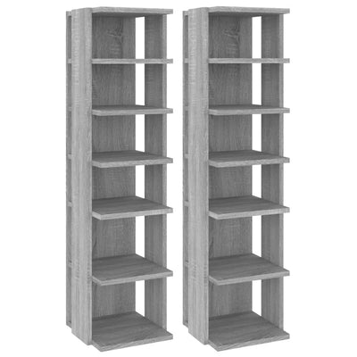 VIDAXL -Schuhregale 2 Steckplätze 27,5 x 27 x 102 cm verarbeitetes Holzgrau Sonoma
