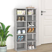 VIDAXL -Schuhregale 2 Steckplätze 27,5 x 27 x 102 cm verarbeitetes Holzgrau Sonoma - afbeelding 1