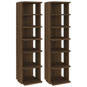 VIDAXL -Schuhregale 2 ST 27,5 x 27 x 102 cm verarbeitetes Holz Browniken - afbeelding 2