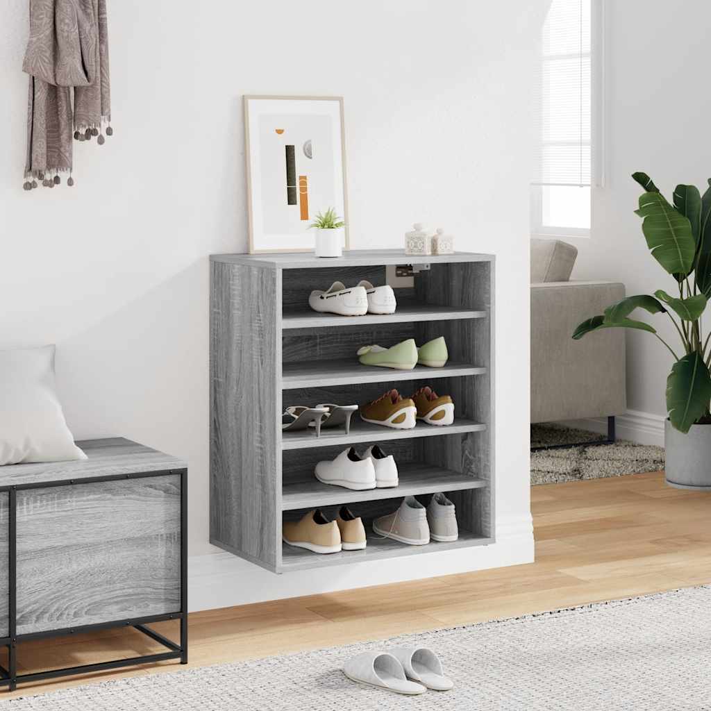 Vidaxl Schuhschrank 60x35x70 cm Eigenschaften mit geräuchertem Eichenbaus befördert