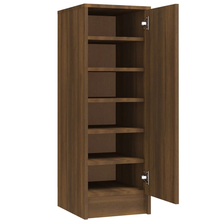 Vidaxl Schuhschrank 32x35x92 cm verarbeitete Holzbraune Eiche Farbe