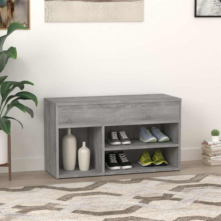 Vidaxl Schuhsofa 80x30x45 cm verarbeitetes Holzgrau Sonoma Eichefarbe