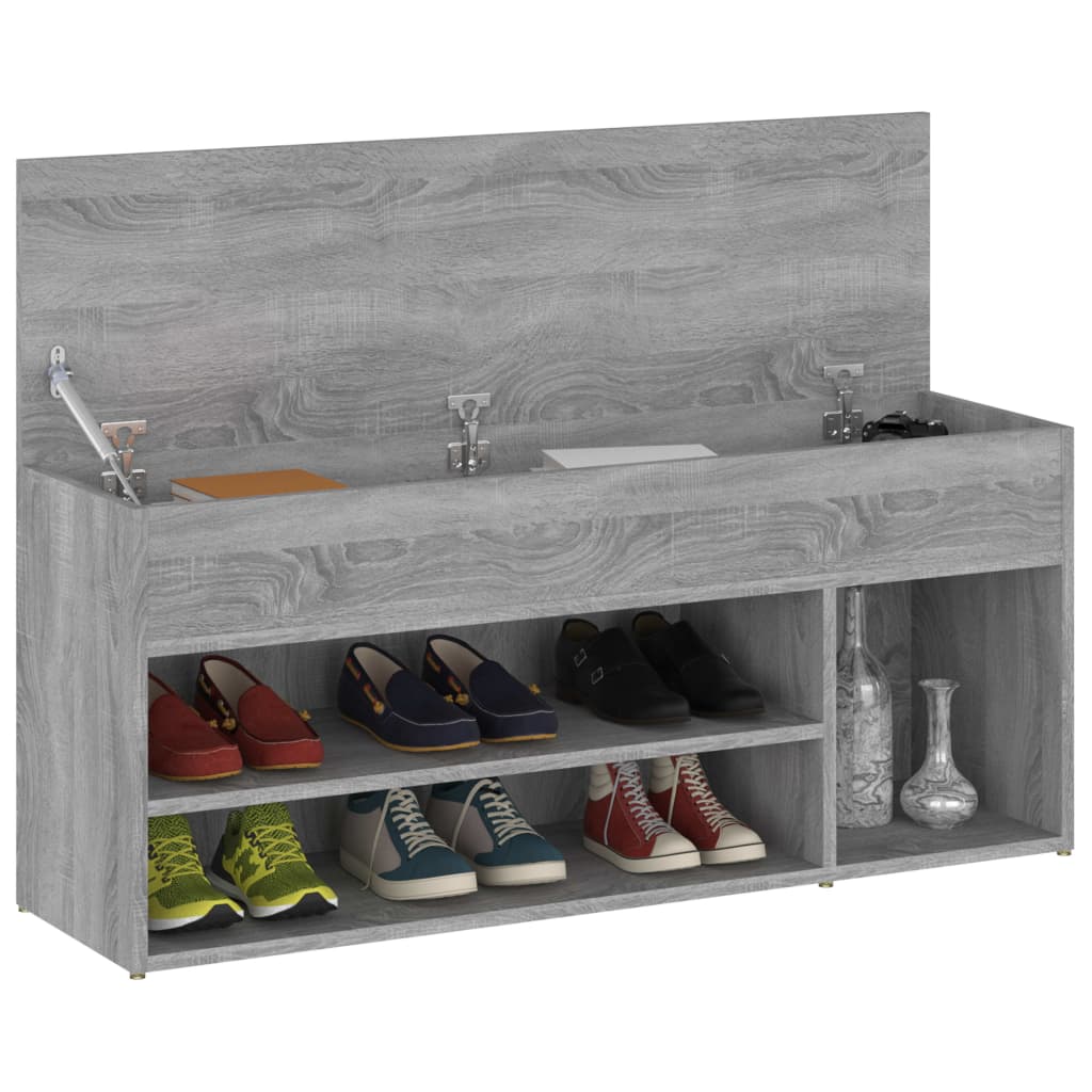 Vidaxl Schuhsofa 105x30x45 cm verarbeitetes Holzgrau Sonoma Eiche Farbe