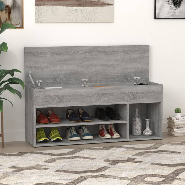 Vidaxl Schuhsofa 105x30x45 cm verarbeitetes Holzgrau Sonoma Eiche Farbe