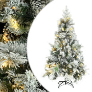 Vidaxl Weihnachtsbaum mit LED- und Kiefernkegeln und Schnee 195 cm PVC und PE - afbeelding 1