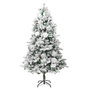 Vidaxl Weihnachtsbaum mit LED- und Kiefernkegeln und Schnee 195 cm PVC und PE - afbeelding 3