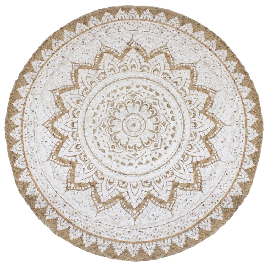 Vidaxl -Teppich mit dem Druck um 240 cm geflochtene Jute