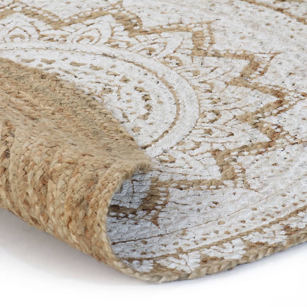 Vidaxl -Teppich mit dem Druck um 240 cm geflochtene Jute