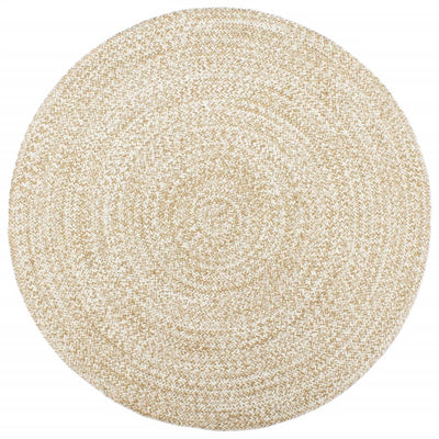 Vidaxl Teppich handgefertigt 240 cm Jute Weiß und Braun