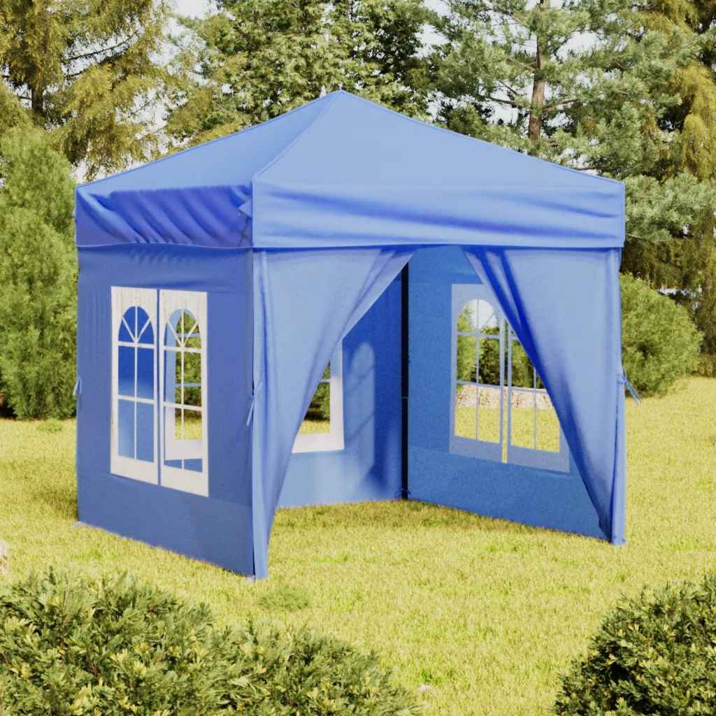 Vidaxl Partytent faltbar mit Seitenwänden 2x2 m blau