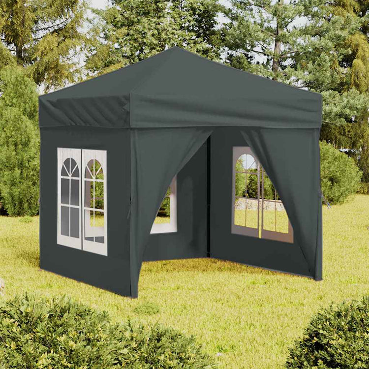 Vidaxl partytent faltbar mit Seitenwänden 2x2 m Anthrazit -gelenkt
