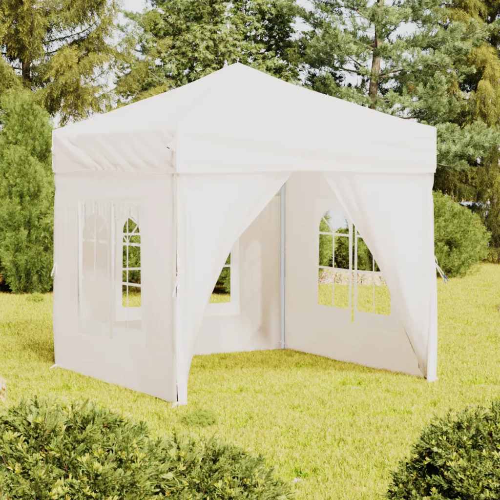 Vidaxl Partytent faltbar mit Seitenwänden 2x2 m weiß