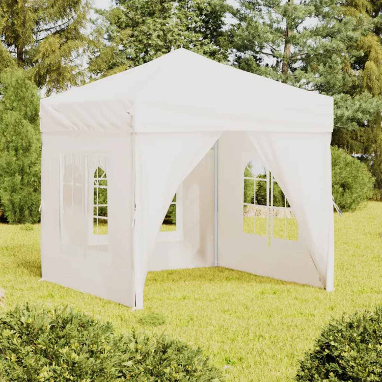 Vidaxl Partytent faltbar mit Seitenwänden 2x2 m weiß
