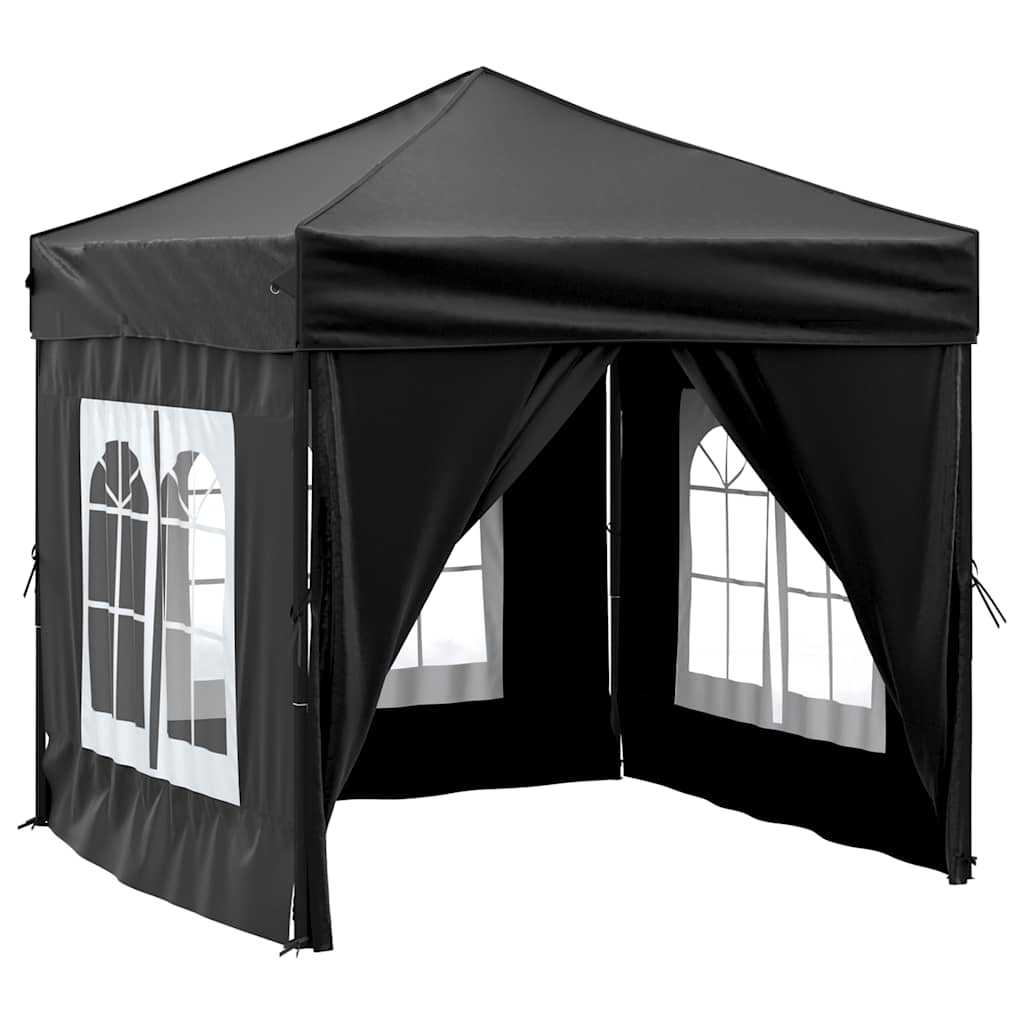 Vidaxl Partytent faltbar mit Seitenwänden 2x2 m schwarz