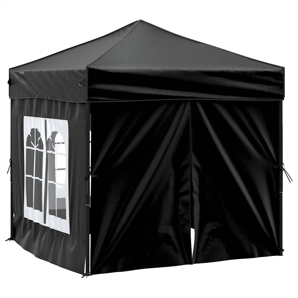 Vidaxl Partytent faltbar mit Seitenwänden 2x2 m schwarz