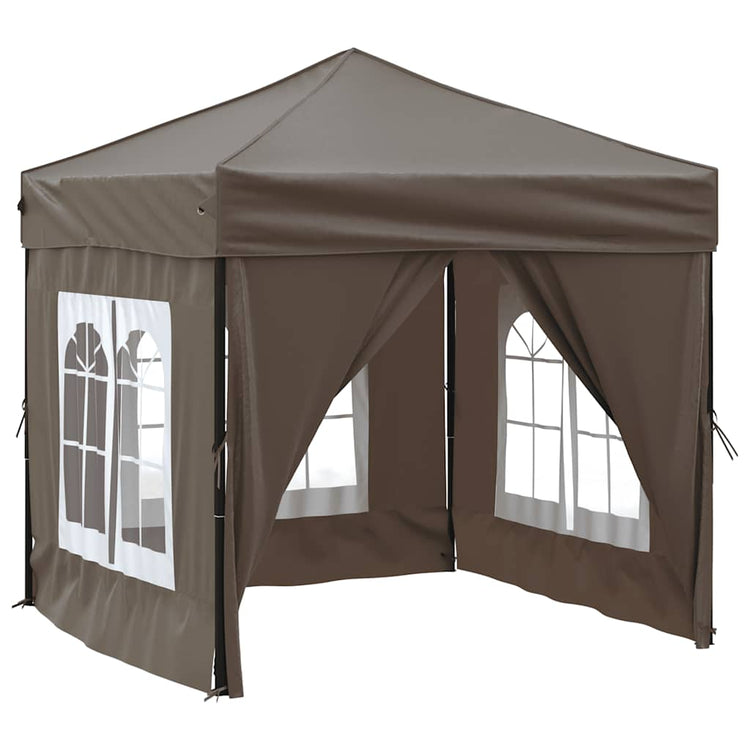 Vidaxl Partytent faltbar mit Seitenwänden 2x2 m Taupe
