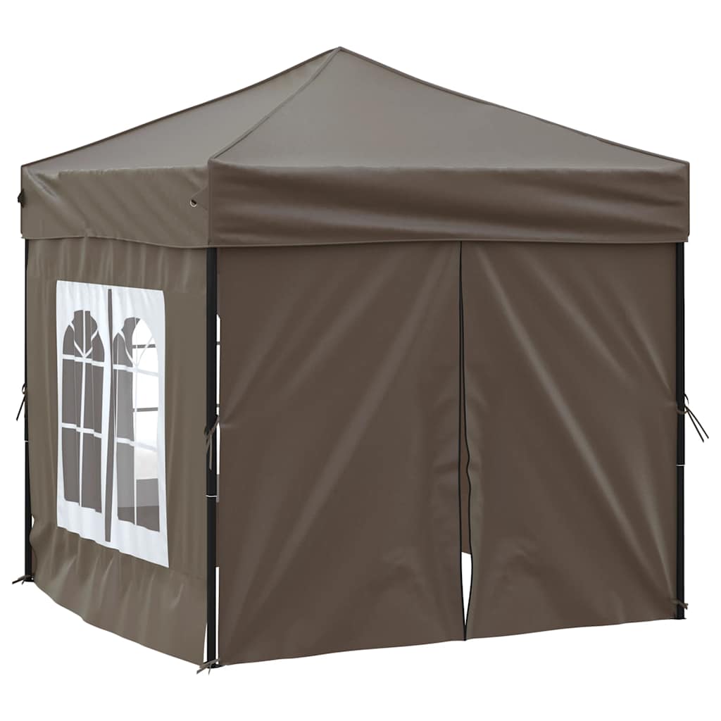 Vidaxl Partytent faltbar mit Seitenwänden 2x2 m Taupe