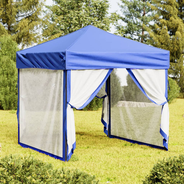 Vidaxl Partytent faltbar mit Seitenwänden 2x2 m blau