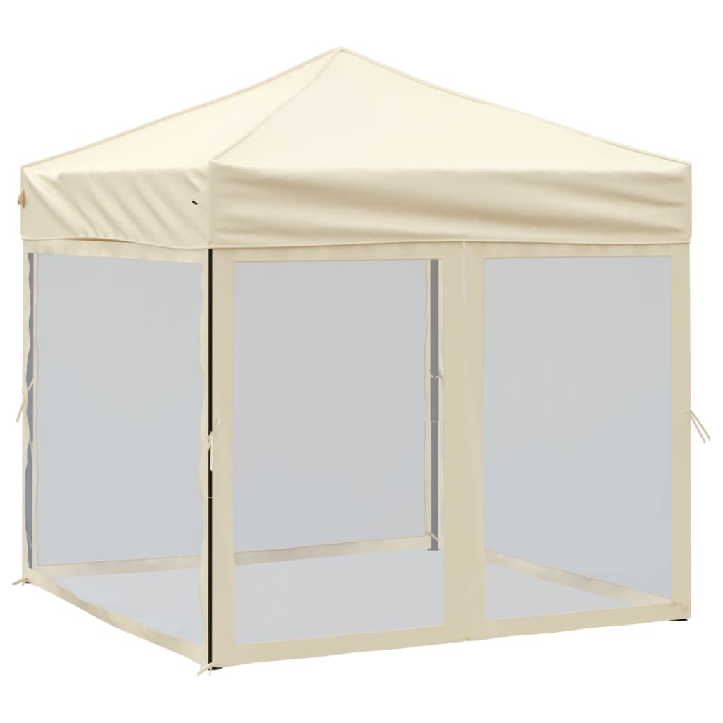 Vidaxl Partytent faltbar mit Seitenwänden 2x2 M cremefarben -gepflegt