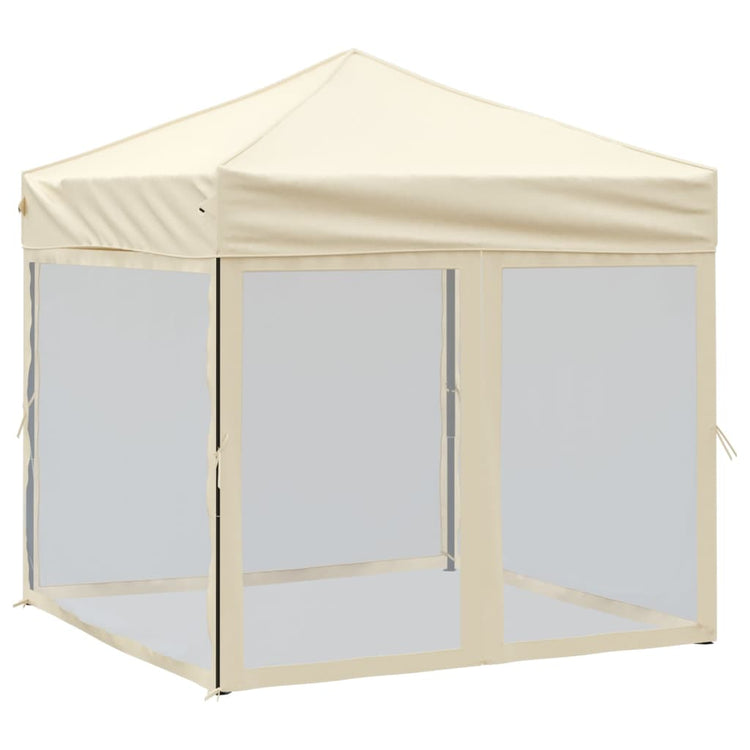 Vidaxl Partytent faltbar mit Seitenwänden 2x2 M cremefarben -gepflegt