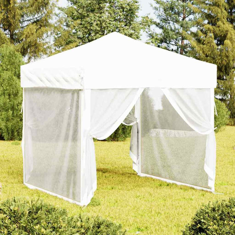Vidaxl Partytent faltbar mit Seitenwänden 2x2 m weiß