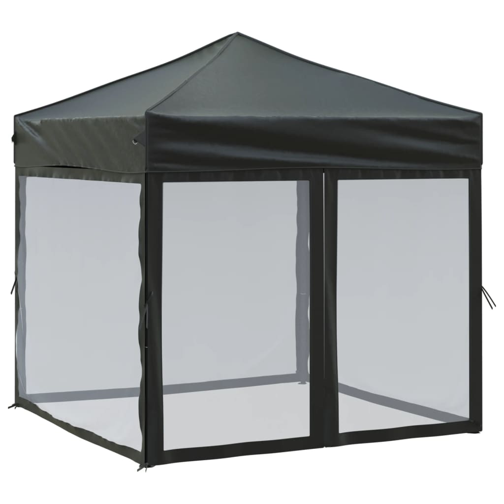 Vidaxl Partytent faltbar mit Seitenwänden 2x2 m schwarz