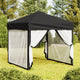 Vidaxl Partytent faltbar mit Seitenwänden 2x2 m schwarz