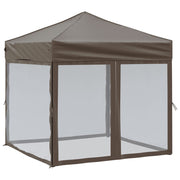 Vidaxl Partytent faltbar mit Seitenwänden 2x2 m Taupe - afbeelding 2