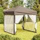 Vidaxl Partytent faltbar mit Seitenwänden 2x2 m Taupe