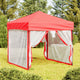 Vidaxl Partytent faltbar mit Seitenwänden 2x2 m rot