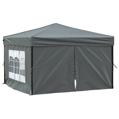 Vidaxl Partytent faltbar mit Seitenwänden 3x3 m Anthrazit -gelenkt