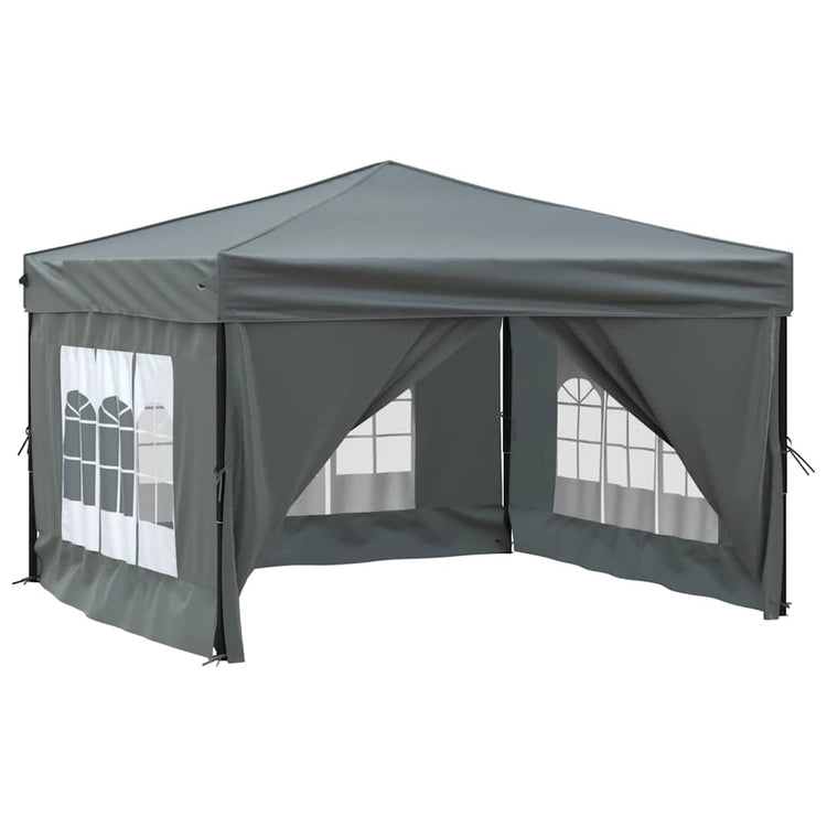 Vidaxl Partytent faltbar mit Seitenwänden 3x3 m Anthrazit -gelenkt