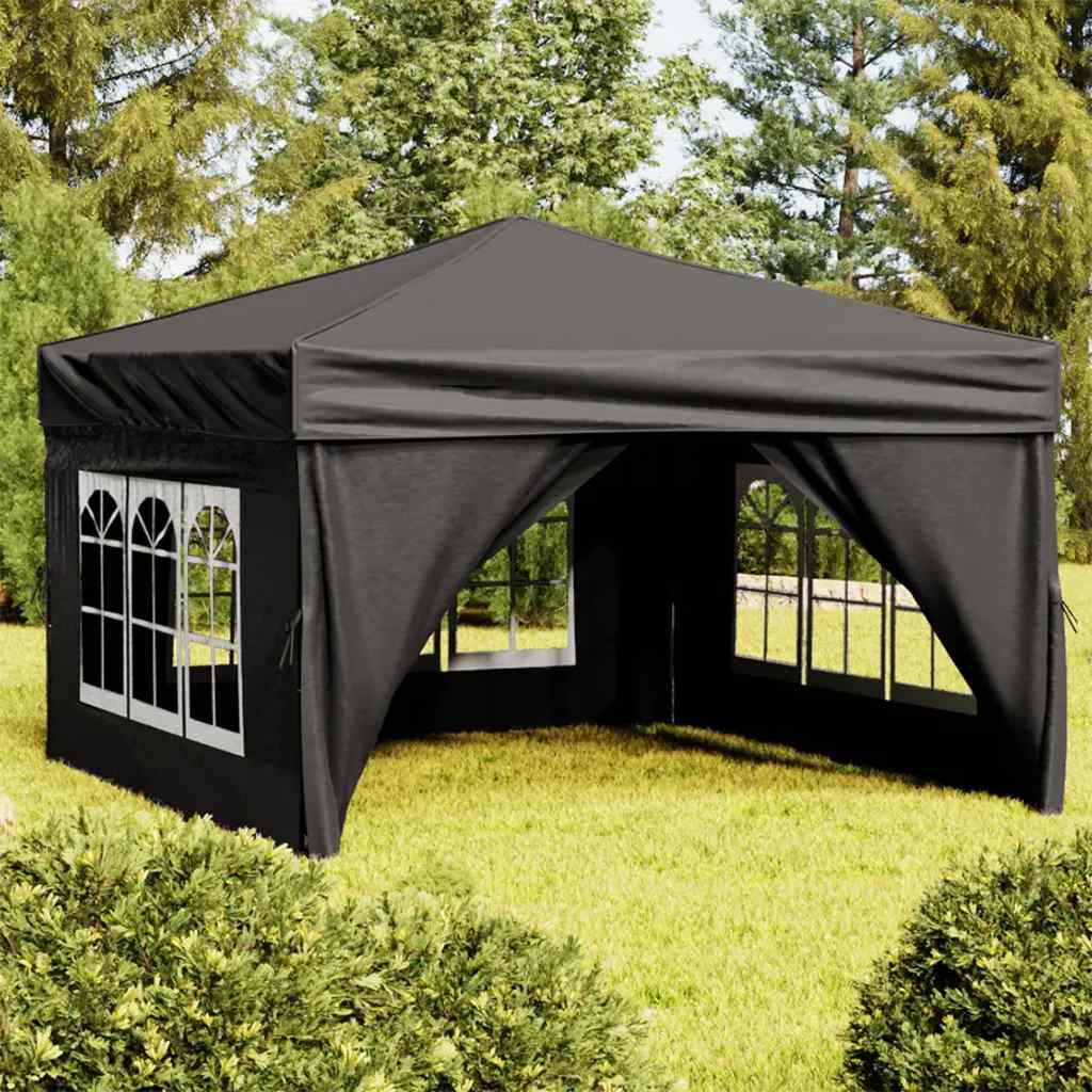 Vidaxl Partytent faltbar mit Seitenwänden 3x3 m schwarz