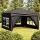 Vidaxl Partytent faltbar mit Seitenwänden 3x3 m schwarz