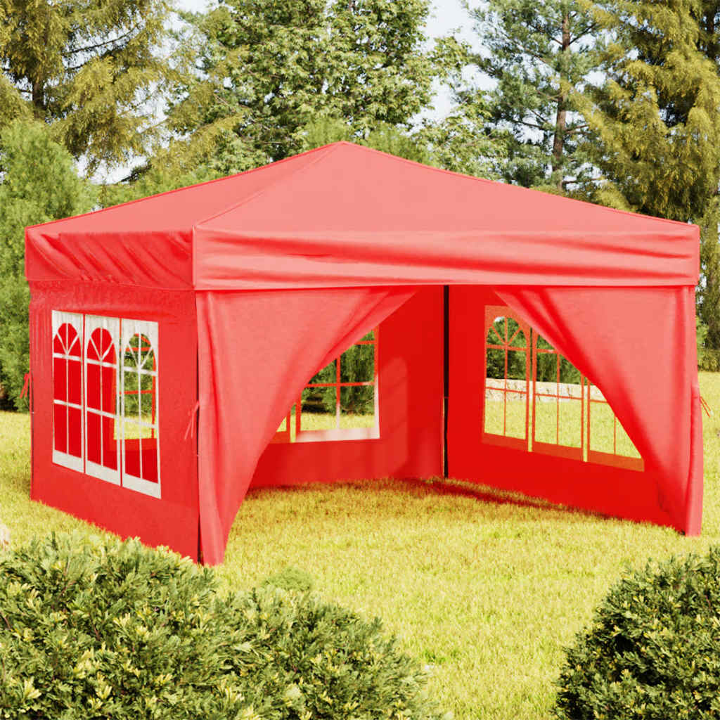 Vidaxl Partytent faltbar mit Seitenwänden 3x3 m rot