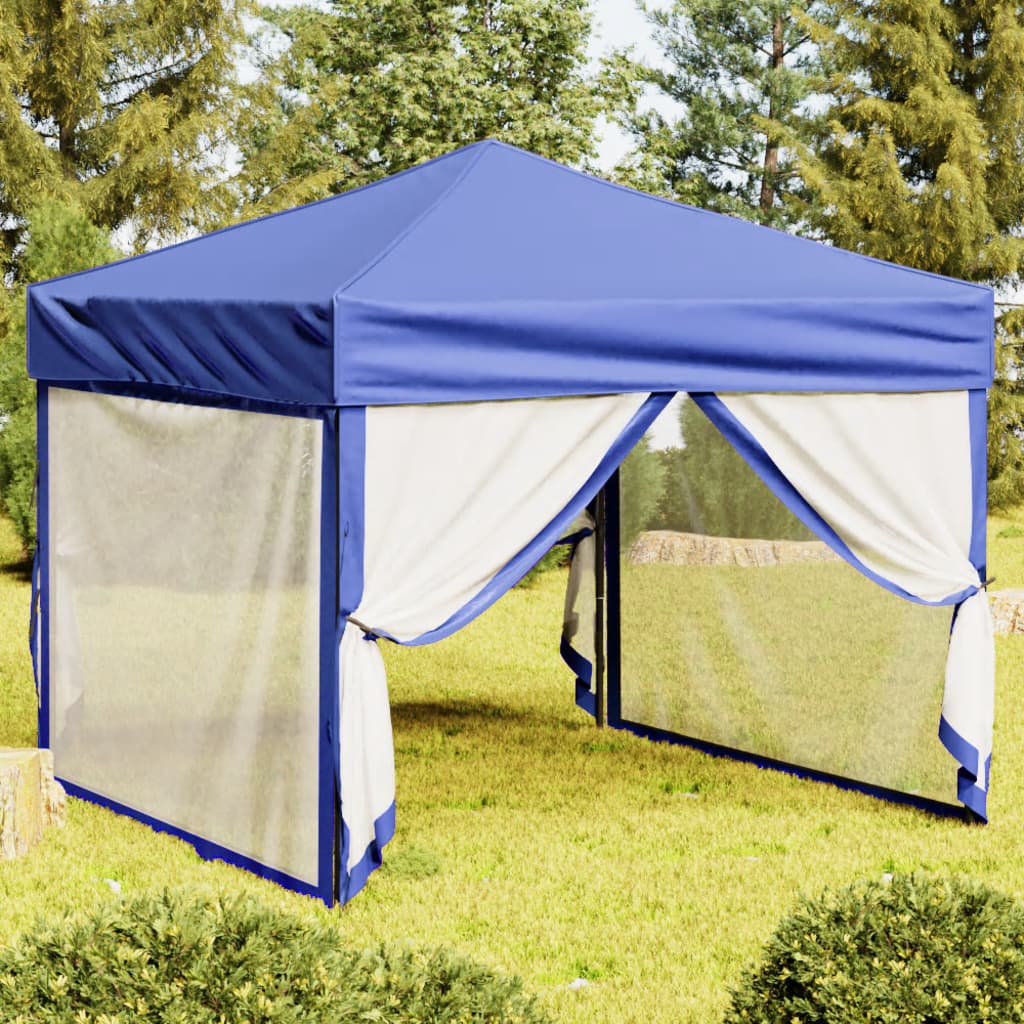 Vidaxl Partytent faltbar mit Seitenwänden 3x3 m blau