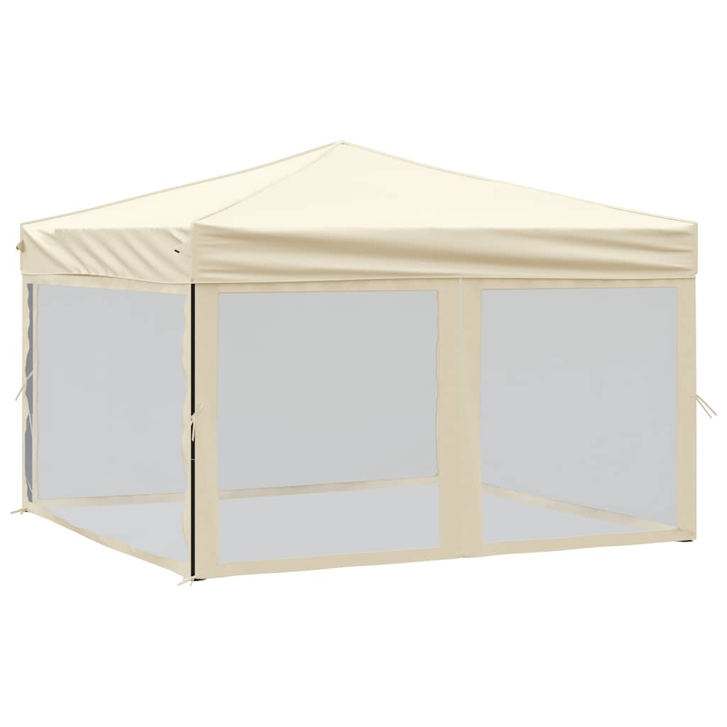 Vidaxl Partytent faltbar mit Seitenwänden 3x3 M cremefarben -gepflegt