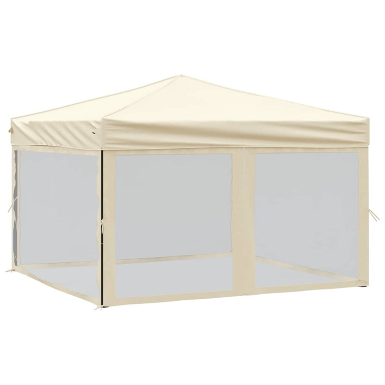 Vidaxl Partytent faltbar mit Seitenwänden 3x3 M cremefarben -gepflegt