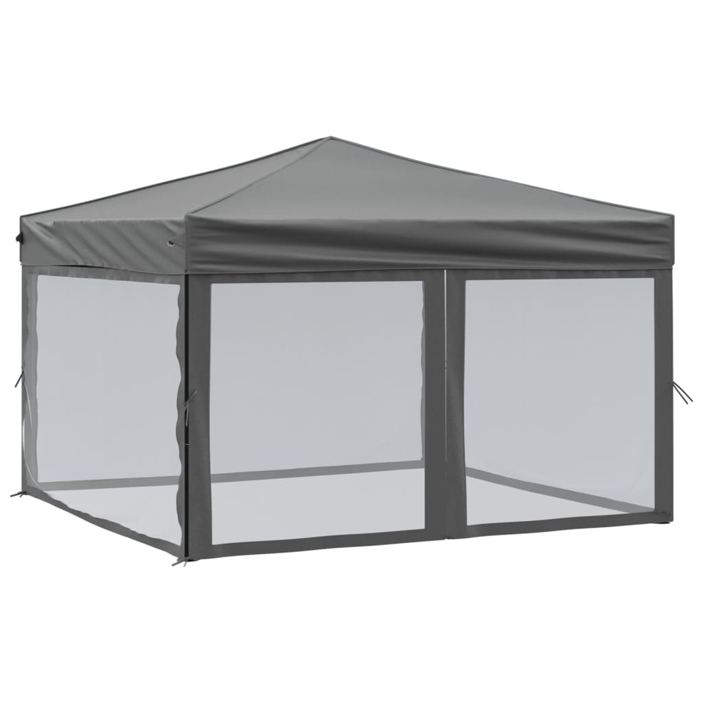 Vidaxl Partytent faltbar mit Seitenwänden 3x3 m Anthrazit -gelenkt