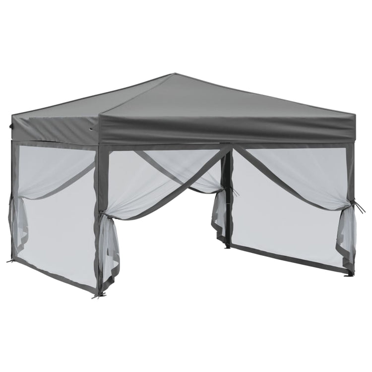 Vidaxl Partytent faltbar mit Seitenwänden 3x3 m Anthrazit -gelenkt