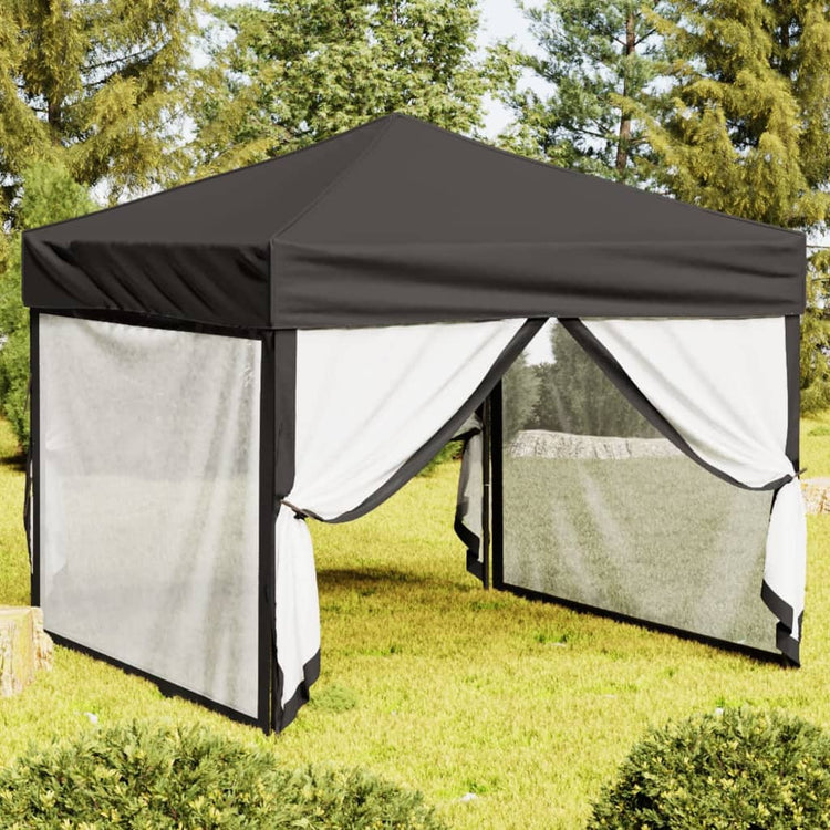 Vidaxl Partytent faltbar mit Seitenwänden 3x3 m Anthrazit -gelenkt