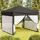 Vidaxl Partytent faltbar mit Seitenwänden 3x3 m Anthrazit -gelenkt