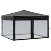 Vidaxl Partytent faltbar mit Seitenwänden 3x3 m schwarz