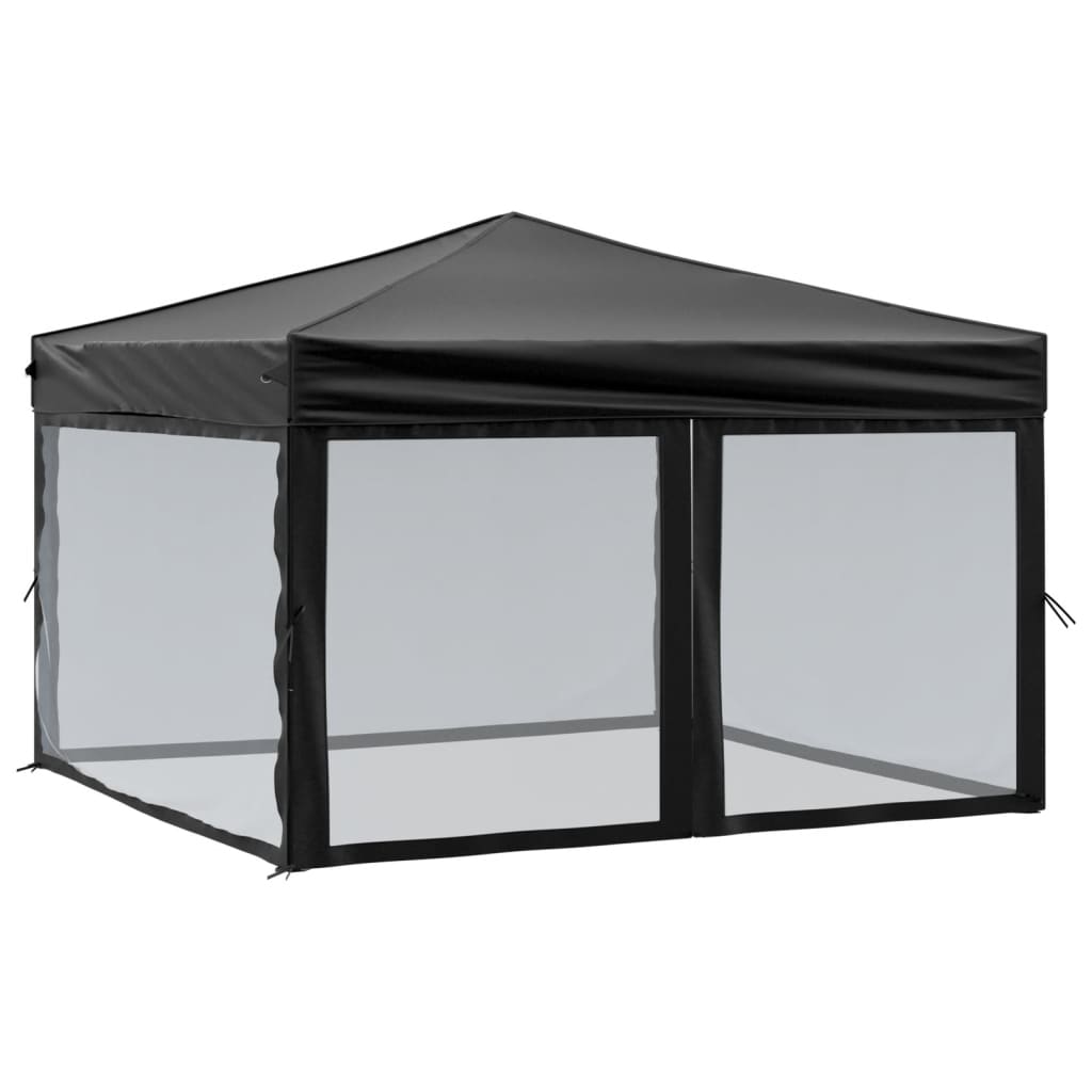 Vidaxl Partytent faltbar mit Seitenwänden 3x3 m schwarz