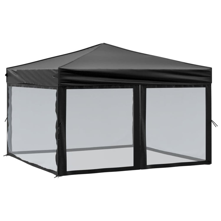 Vidaxl Partytent faltbar mit Seitenwänden 3x3 m schwarz