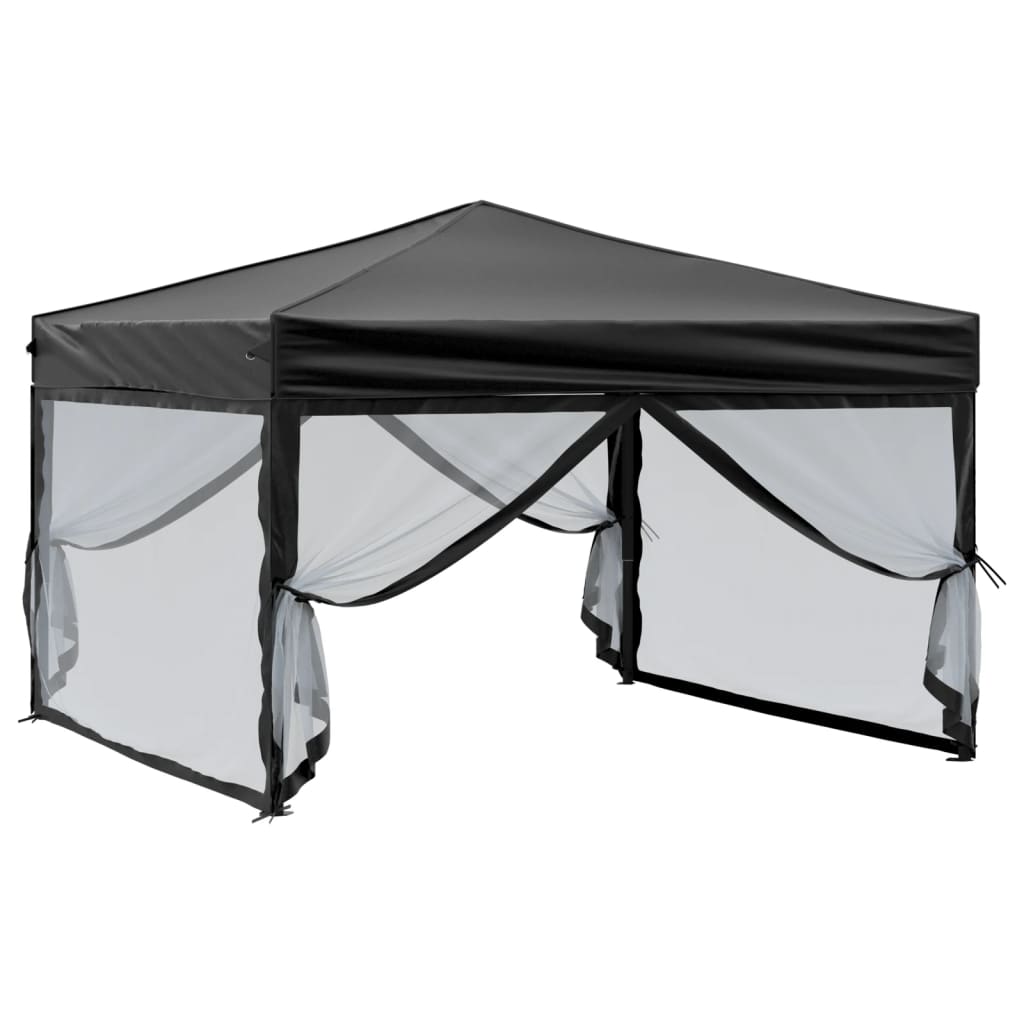 Vidaxl Partytent faltbar mit Seitenwänden 3x3 m schwarz