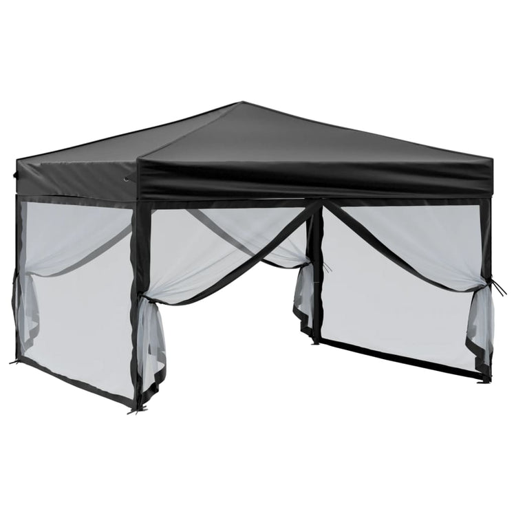 Vidaxl Partytent faltbar mit Seitenwänden 3x3 m schwarz