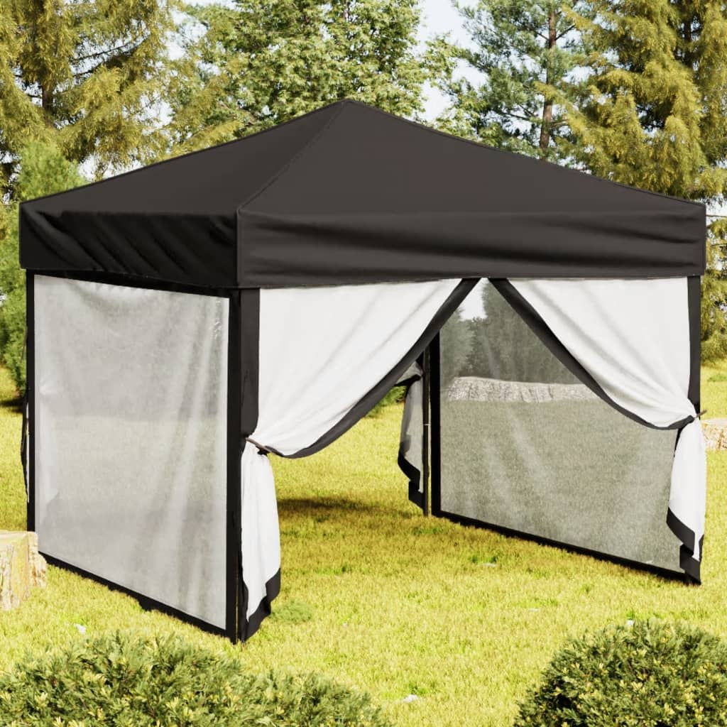Vidaxl Partytent faltbar mit Seitenwänden 3x3 m schwarz