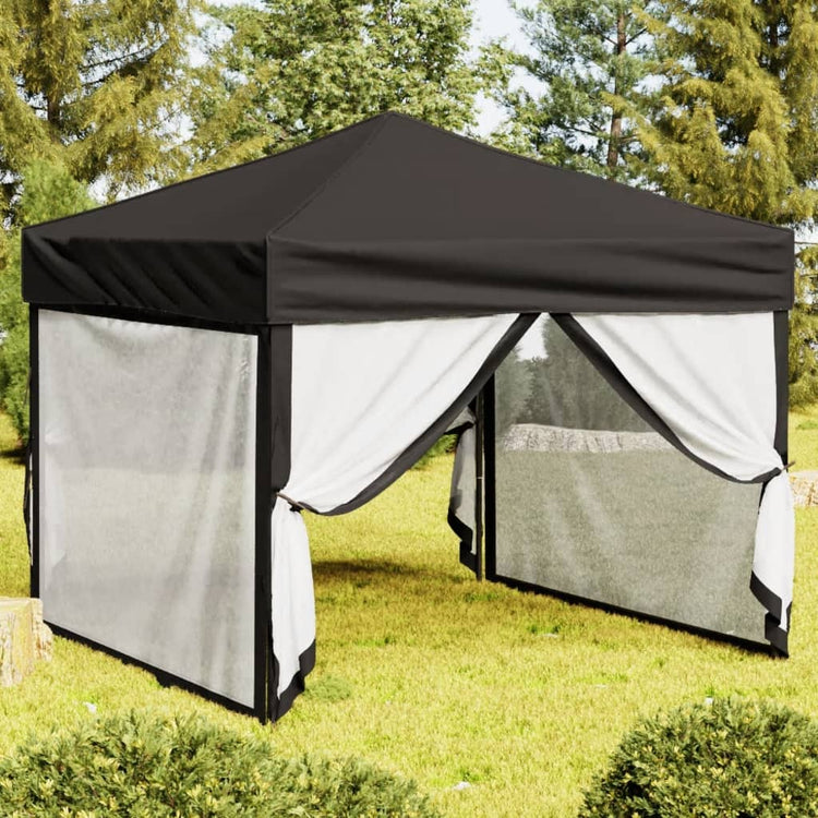 Vidaxl Partytent faltbar mit Seitenwänden 3x3 m schwarz